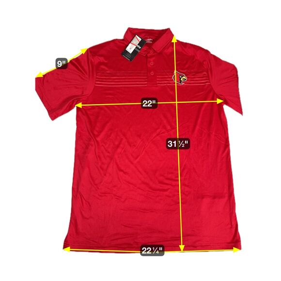 captivating University of Louisville Cardinals Polo Golf Shirt Mens Large Red - Picture 2 of 9
